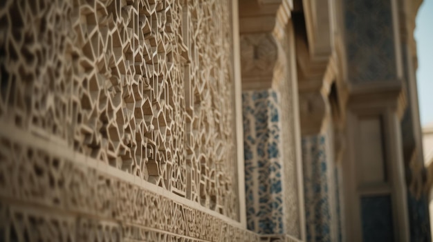 Een muur met Arabische patronen
