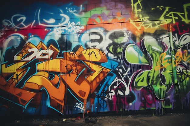 Een muur met graffiti erop waarop 'graffiti' staat