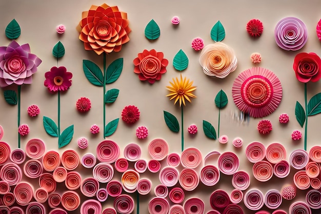 Foto een muur van bloemen gemaakt door de kunstenaar robert robert.