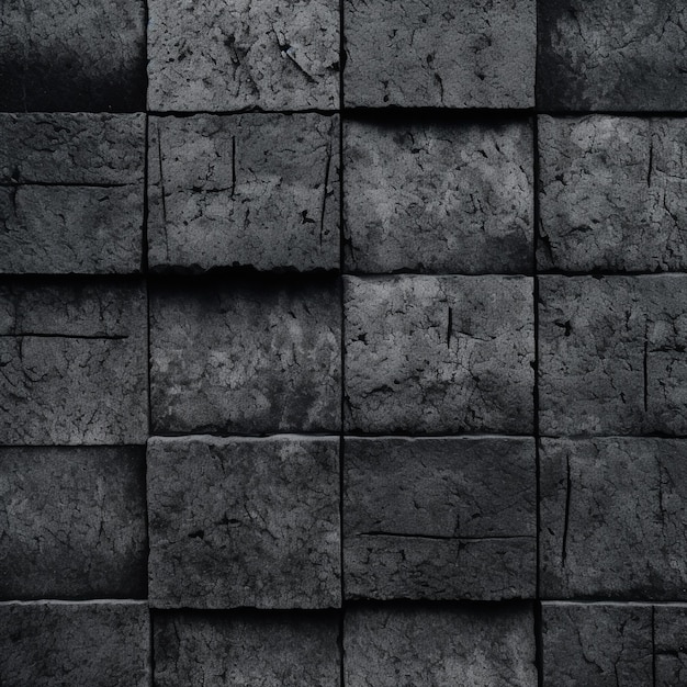 Een muur van zwarte bakstenen met het cijfer 1 erop