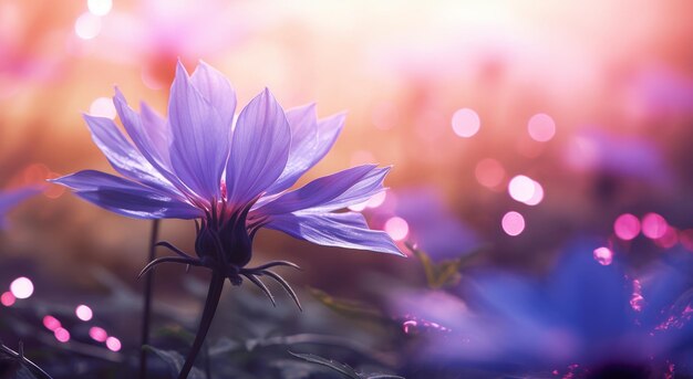 Een mystieke gloeiende paarse bloem Boeiende schoonheid die u zal betoveren