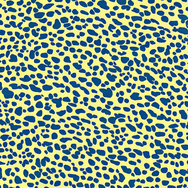 Een naadloos patroon met blauwe en gele vlekken