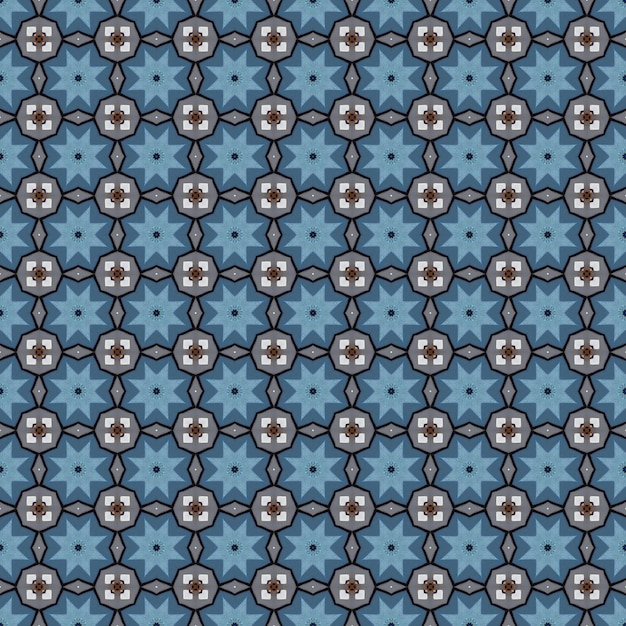 Een naadloos patroon met een blauwe en grijze wijzerplaat.