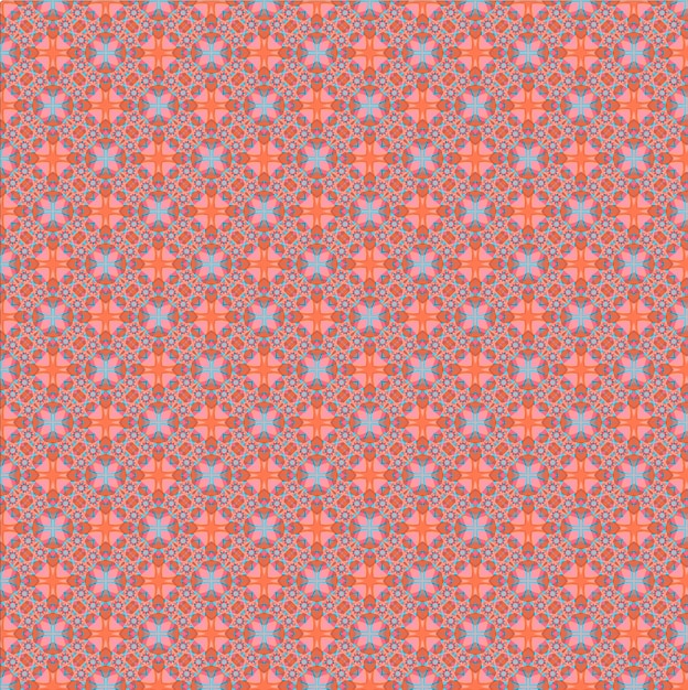Een naadloos patroon met een blauwe en oranje achtergrond.