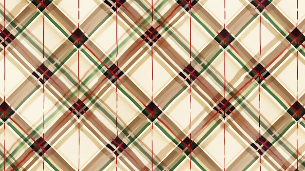 Een naadloos patroon met een klassiek tartan plaid ontwerp in gedempte aardtonen