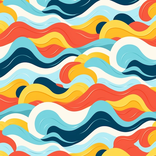 Een naadloos patroon met golven en de golven van de woordenzee.