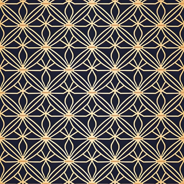 Een naadloos patroon met gouden en zwarte geometrische vormen.