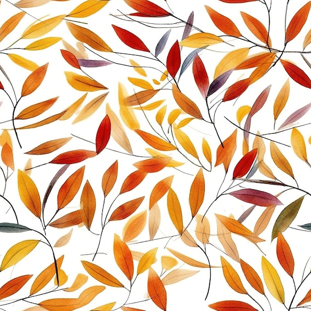 Een naadloos patroon met herfstbladeren.