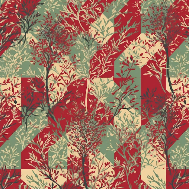 Een naadloos patroon met planten en bladeren.