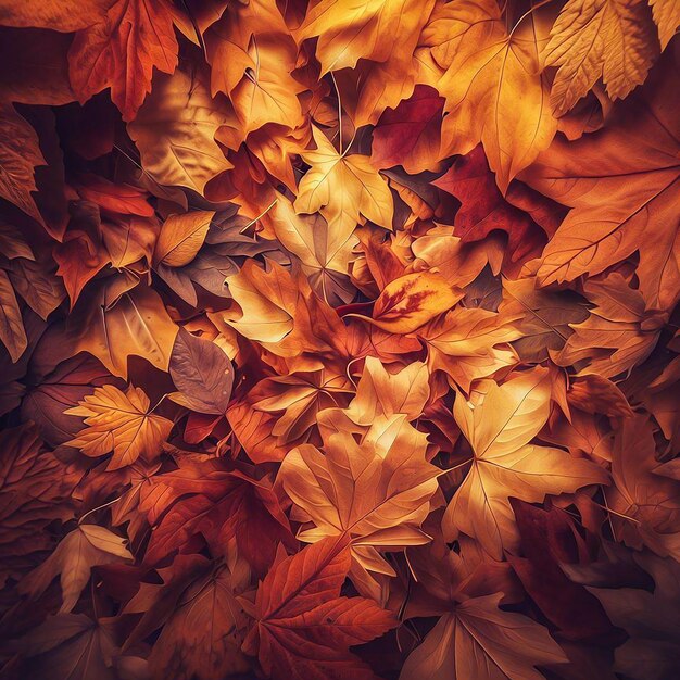 Een naadloze herfstbladeren patroon achtergrond in olieverf stijl