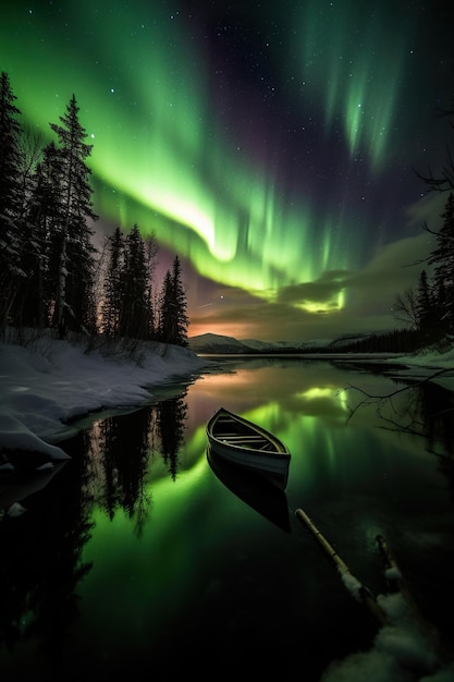 Een nachtelijke hemel aurora foto natuur