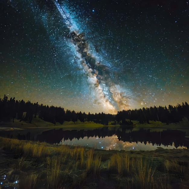 Foto een nachtlandschap