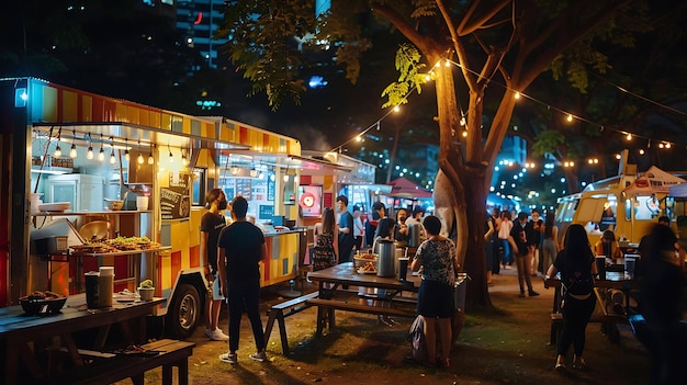 Een nachtmarkt is een geweldige plaats om een verscheidenheid aan heerlijke gerechten te vinden