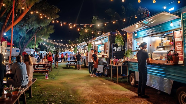 Een nachtmarkt is een geweldige plaats om een verscheidenheid aan heerlijke gerechten te vinden