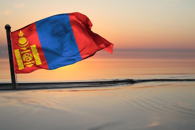 Een nationale vlag van Contry of Mongolië op een achtergrond