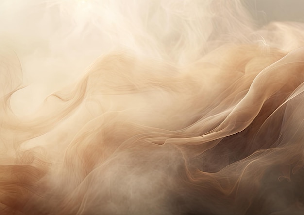 Een naturalistische weergave van rook, vastgelegd in zachte en gedempte tonen. De rook ziet er delicaat en