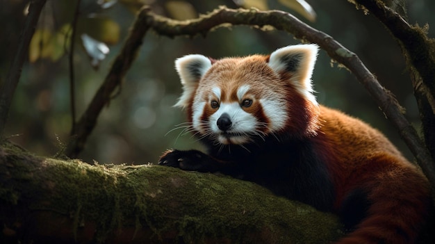 Een natuurfotograaf stuitte op een rode panda Generative AI