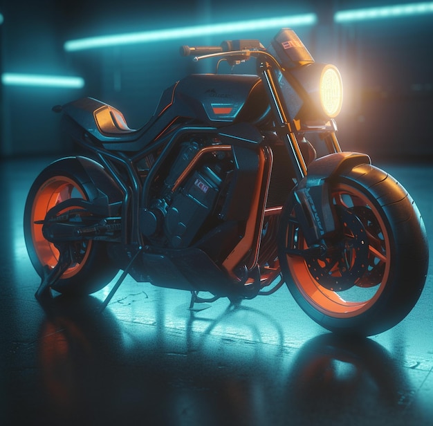 een neon motorfiets