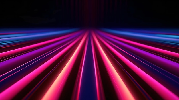Een neonverlichte kamer met een futuristische uitstraling