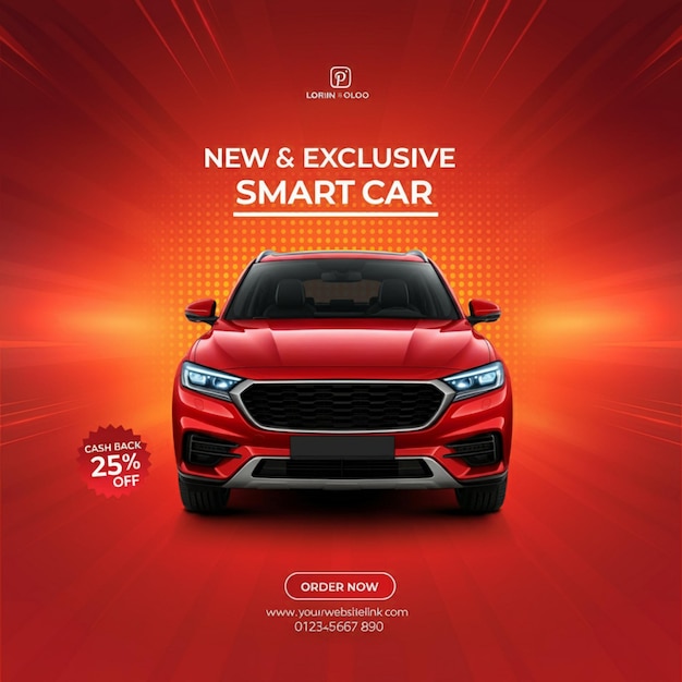 een nieuwe auto advertentie voor een nieuwe smart car