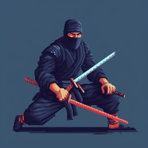 Een ninja catoon vecotr-logo