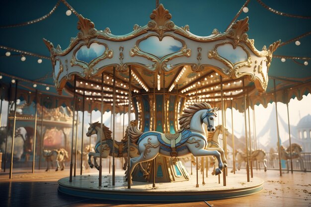 Foto een nostalgische carousel met klassieke charme en gril 00104 02