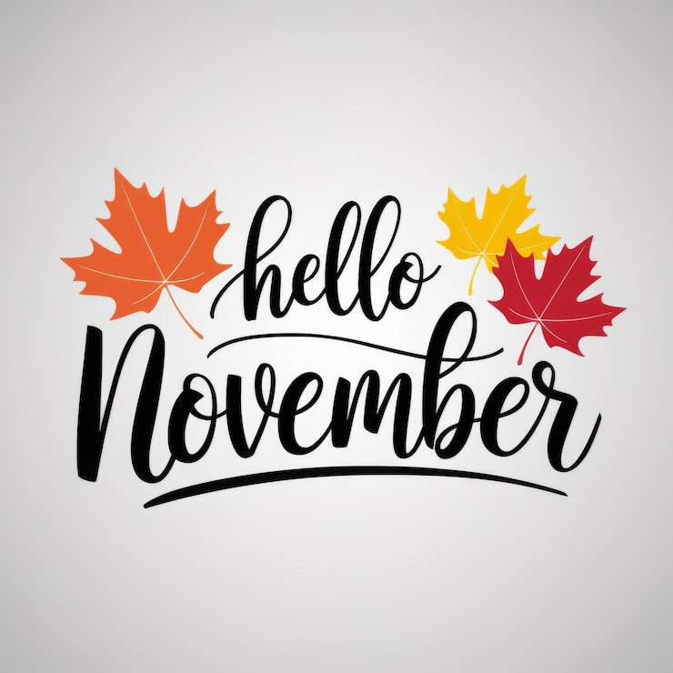 Foto een november november november is geschreven op een witte achtergrond