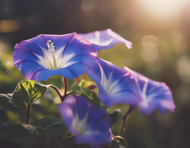 Foto een ochtendglorie bloemen