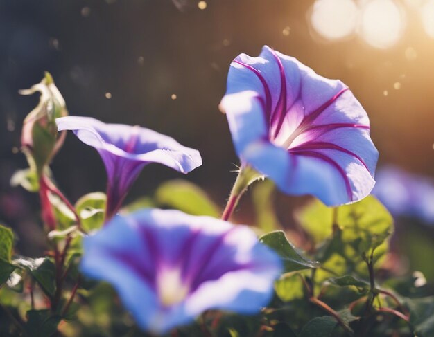 Foto een ochtendglorie bloemen