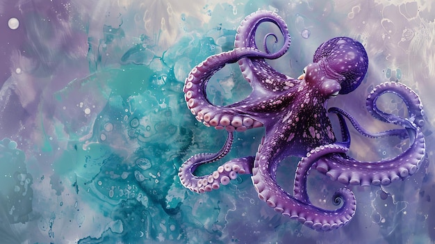 Foto een octopus wordt weergegeven met het woord octopus onderaan