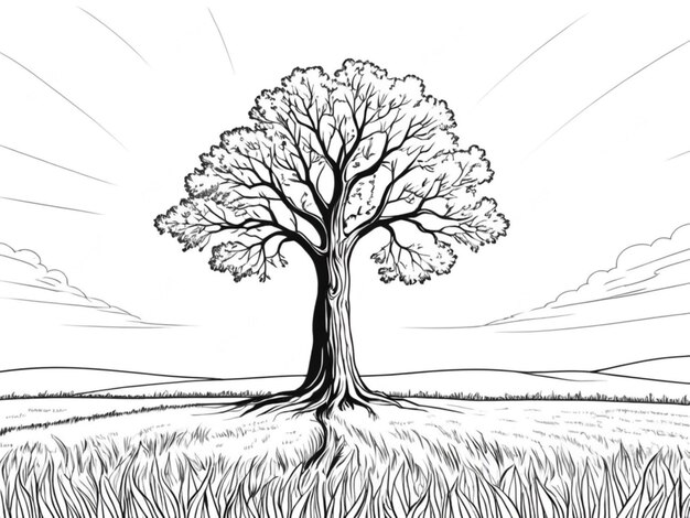 Een omtrekbeeld van een boom