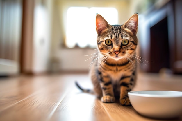 Een ondeugend en speels kittenAi gegenereerd