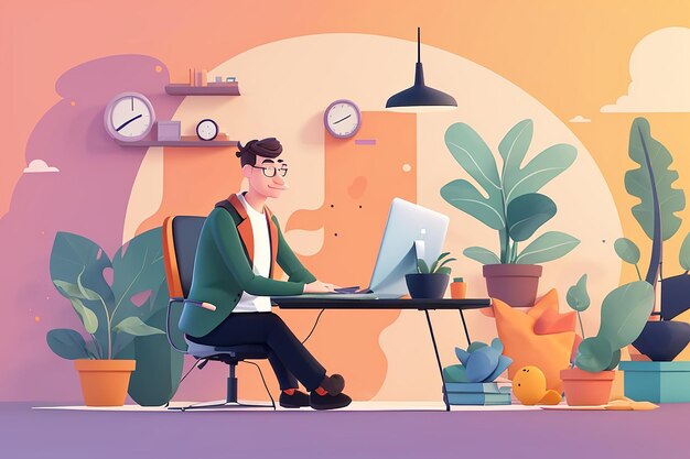 Een online consulting in platte illustratieontwerp