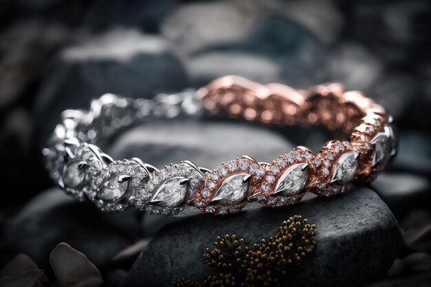 Een oogverblindende roségouden diamanten armband voor dames