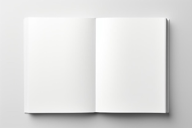 Foto een open boek met blanco pagina's op een grijs oppervlak