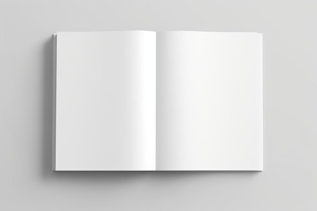 Foto een open wit boek op een grijze achtergrond
