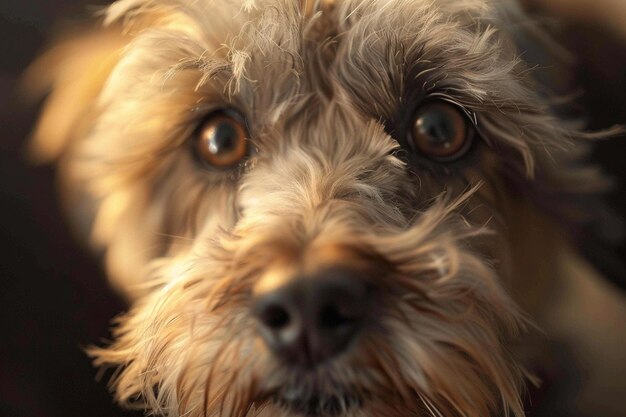 Een opvallende close-up van een Dandie Dinmont Terrier met generatieve AI