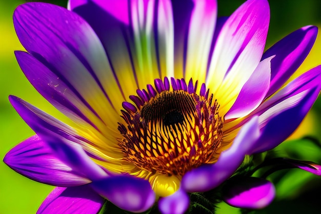 Foto een opvallende compositie met levendige paarse bloemen tegen een donkere achtergrond