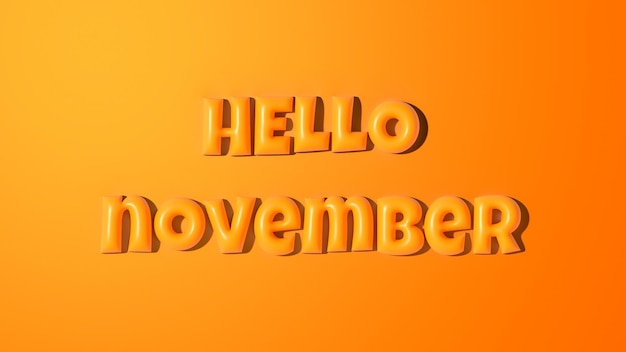 Een oranje achtergrond met het woord hallo november erop.