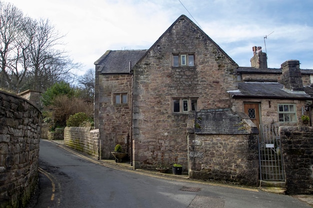 Een oud stenen huis in Lancashire, Groot-Brittannië.