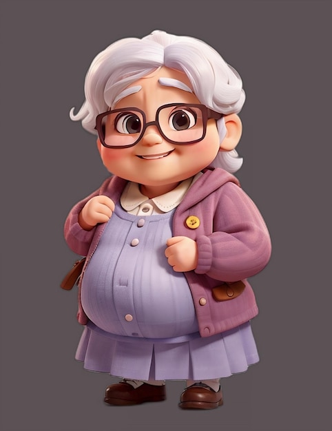 Een oude dame met een bril die lacht