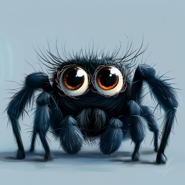 Een overdreven karikatuurfoto van een zijwaartse spin