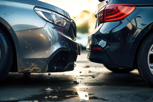 Een paar auto's stonden naast elkaar geparkeerd