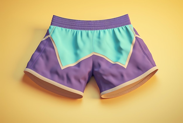 Een paar blauwe en gele geruite shorts