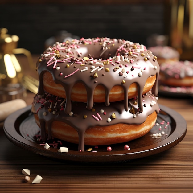 Een paar chocoladedonuts