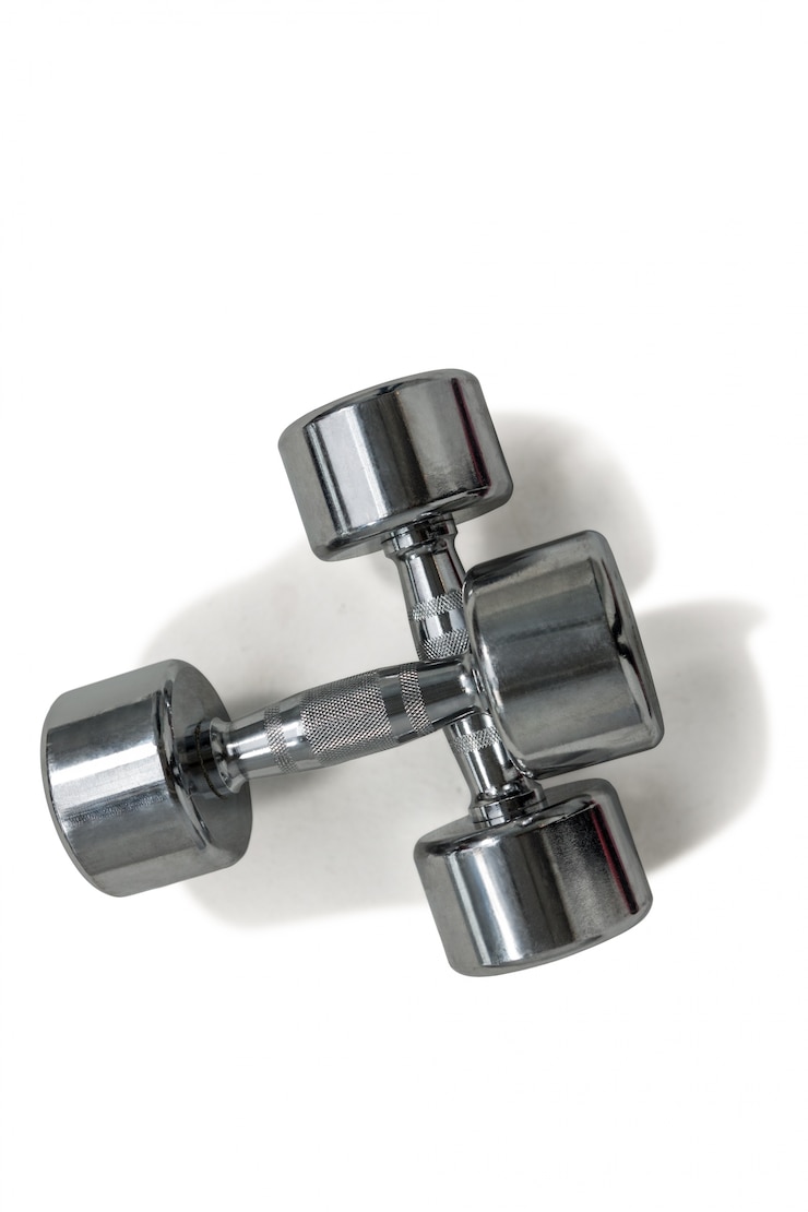 Foto een paar dumbbells samen