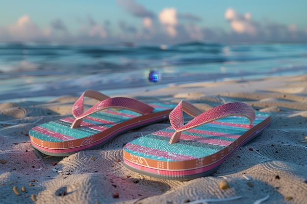 Foto een paar flip-flops met het woord sar erop