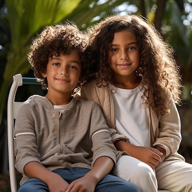 een paar kinderen die naast elkaar zitten