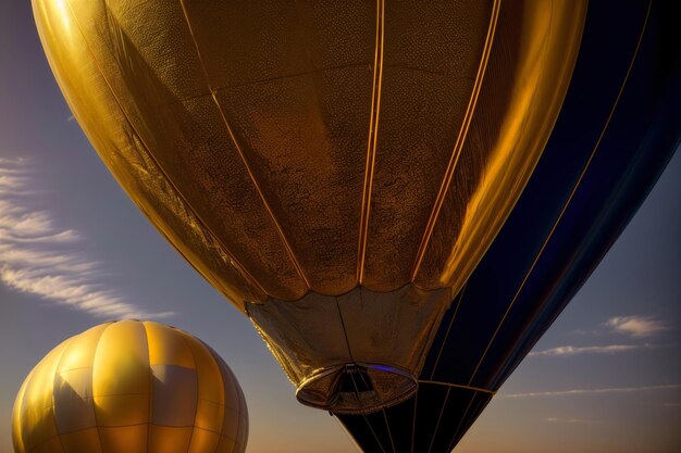 Een paar luchtballonnen die in de lucht vliegen.