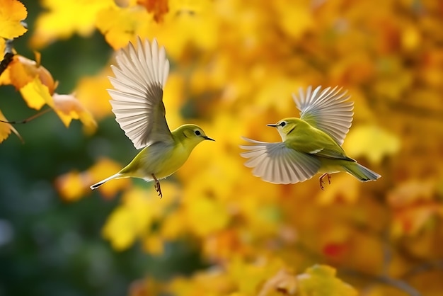 Foto een paar mooie vogeltjes.